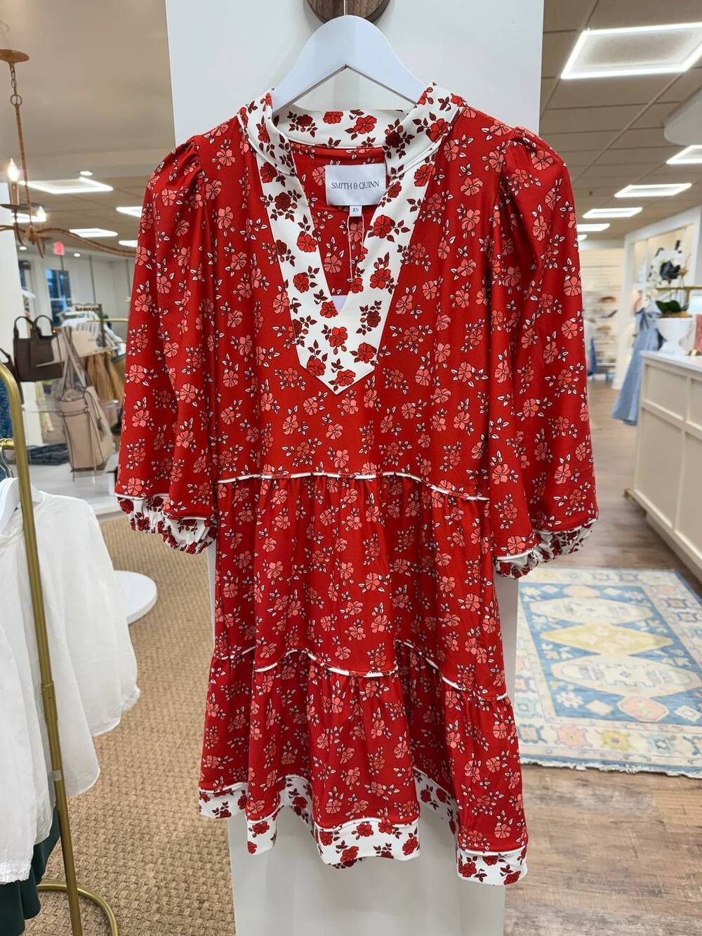NEW SMITH & QUINN women's tory dress in tomato bloom red